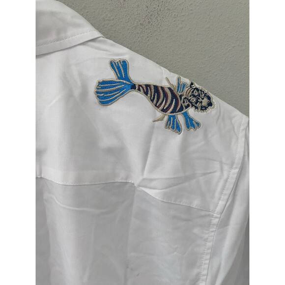 New Baja Llama, Dissident Split Personalities Snap Western Shirt Size XXL - Picture 4 of 5